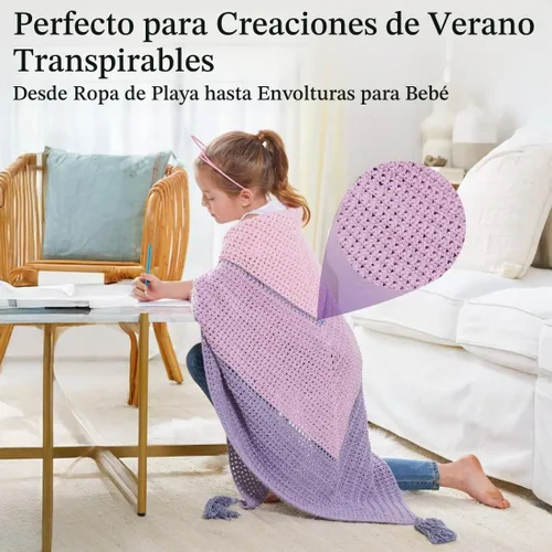 Vista 6 de Premier Yarns Bamboo Fair, marfil, peso ligero, 3.5 onzas, 273 yardas