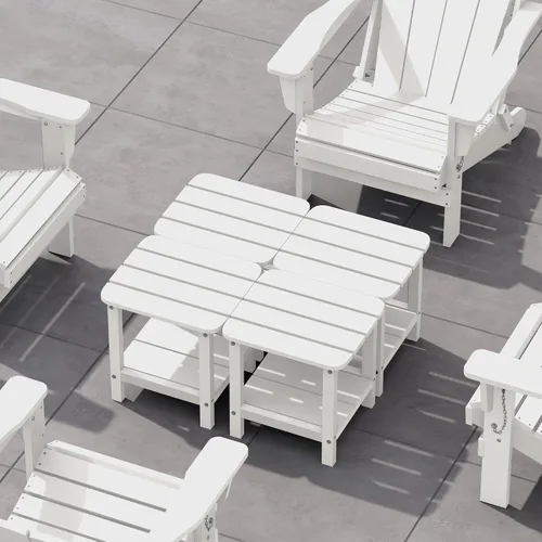Vista 21 de SERWALL Mesa auxiliar Double Adirondack, Mesa auxiliar de forma rectangular, Negra