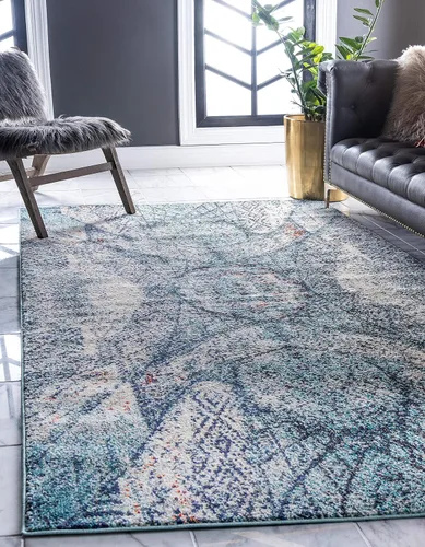 Vista 2 de Unique Loom Vita Collection - Alfombra vintage saturada, moderna y sobreteñida, inspirada en el mundo, 2 pies 2 pulgadas x 3 pies 0 pulgadas