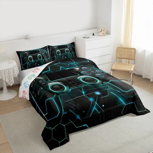 Vista 36 de Erosebridal Juego de edredón de hojas de cannabis, juego de ropa de cama de marihuana con estampado colorido de plantas, decoración bohemia de 2