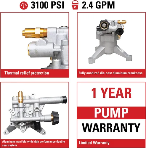 Vista 4 de OEM Technologies - Kit de bomba de leva axial + manguera de lavado a presión Simpson MorFlex Series, 25 pies