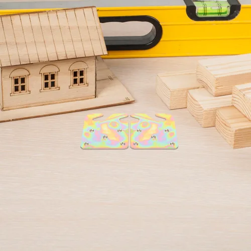Vista 5 de Baluue Conectores de soporte de bisagra de cama, diseño recto plano engrosado, para configuración de hardware de marco de cama, esencial