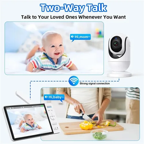 Vista 4 de 7,0 monitor video del bebé de la pulgada 720P ninguna cámara privada de la Con cable tipo C