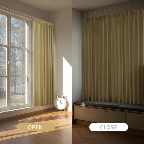 Vista 4 de CUCRAF Cortinas opacas cortas para oscurecer la habitación, paneles de cortina para ventana, bolsillo para cortinero, cortinas sólidas