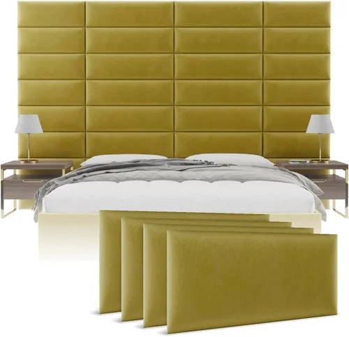 Vista 37 de Vänt - Paneles tapizados de pared, cabeceros de pared tamaño Queen/Full, color beige boucle, juego de 4 paneles