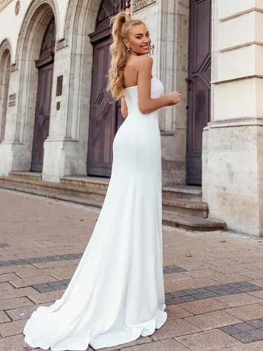 Vista 2 de Ever-Pretty Vestidos de novia sin mangas con hombros descubiertos para novia 0249