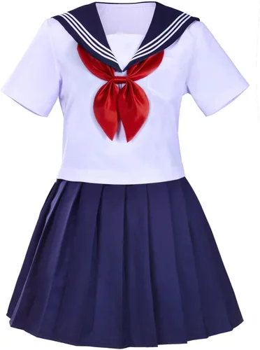Vista 3 de Disfraz clásico de uniforme tipo marinero de escuela japonesa para niñas uniforme de disfraces de anime cosplay con calcetines