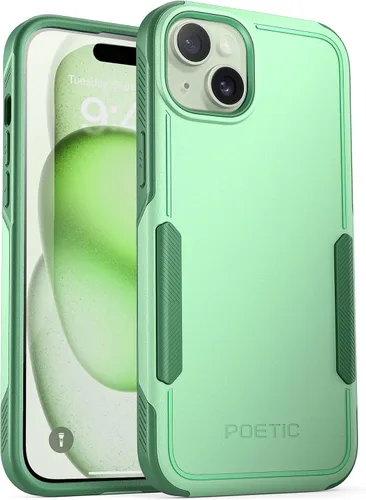 Vista 13 de Poetic Neon Series - Funda compatible con iPhone 15, doble capa, resistente, resistente, ligera, delgada, a prueba de golpes, protección contra Negro