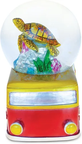 Vista 2 de COTA Global Van con globo de nieve de tortuga marina - Figura de globo de agua con purpurina brillante, adorno coleccionable para decoración