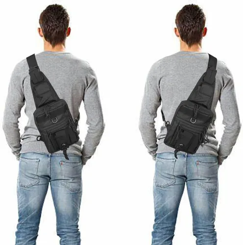 Vista 6 de Bolso táctico LarKoo para pistola en el pecho, con funda oculta, para transportar la pistola en el pecho, bandolera, funda para el hombro