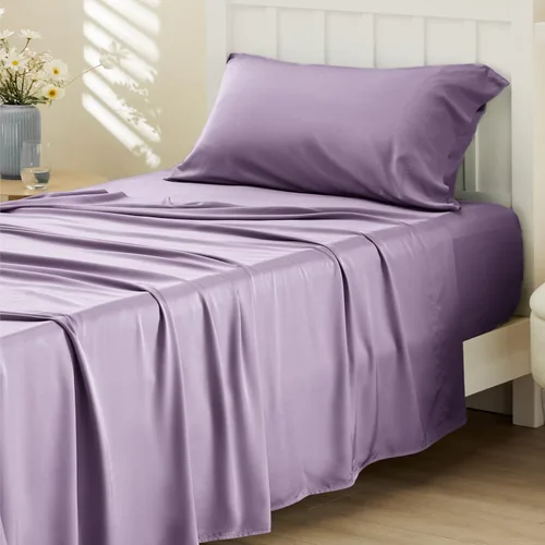 Vista 14 de Bedsure PureWoven 100% rayón derivado de bambú, sábanas de cama individual, 3 piezas