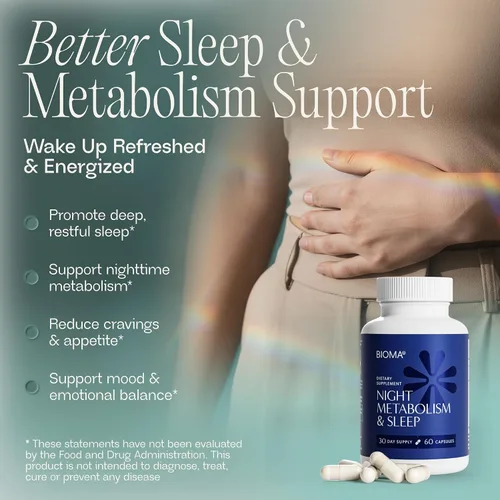 Vista 2 de BIOMA Metabolismo nocturno y sueño: apoya la digestión, el metabolismo energético y el sueño reparador con melatonina, vitamina D, magnesio y más