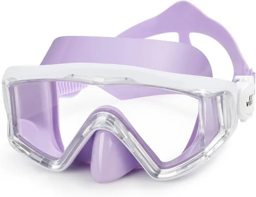 Vista 9 de Máscara de natación para niños, gafas de natación antivaho de 180° para niños, máscara de buceo, a prueba de fugas, con cubierta de nariz para niños