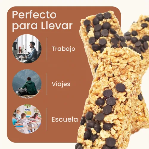 Vista 5 de Wellsley Farms Barras de granola masticables con chispas de chocolate, sin jarabe de maíz de alta fructosa, vegetarianas, barras de granola de grano