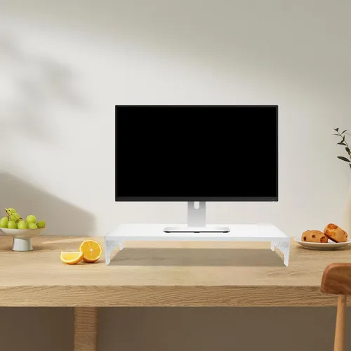 Vista 9 de SEWACC Soporte elevador de monitor acrílico con patas para almacenamiento de computadora y portátil, organizador de escritorio para reducir