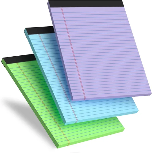 Vista 22 de Blocs de Notas de Color 5x8, Paquete de 48 Blocs Legales Pequeños Rosa 5x8, Blocs de Notas Legales Pequeños con Rayas Universitarias Fácil