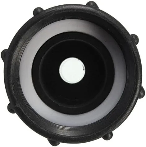 Vista 7 de Adaptador de drenaje de tanque IBC de 1/2 pulgada con tapa roscada Conector de manguera de jardín Adaptador de montaje negro