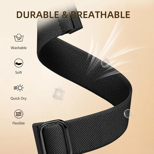 Vista 2 de Maledan Banda de Repuesto para Correas Fitbit Sense Hombres Mujeres, Correa de Reloj Elástica de Nylon Transpirable Suave para Versa 3/Versa 4
