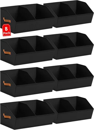 Vista 20 de Homsorout Organizadores de Armario y Contenedores de Almacenamiento - Paquete de 4 Contenedores de Almacenamiento Plegables Divididos Trapezoidales