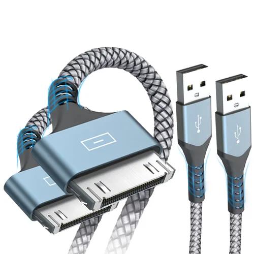 Vista 8 de AviBrex Cable de carga USB a 30 pines de 3.3 pies, 2 unidades, cable USB de carga rápida y sincronización de datos, cable trenzado de nailon