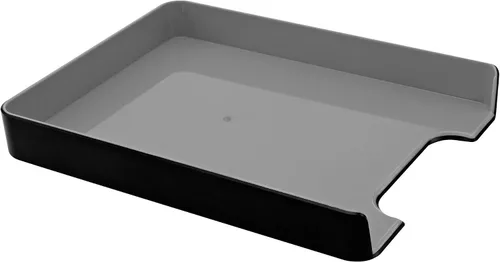 Vista 3 de Advantus Fusión bandeja para cartas, 12 13/16"H x 1 3/4"W x 10 1/8"D, Negro/Gris