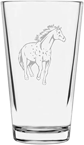 Vista 5 de Shetland Pony (cuerpo) - Vaso de pinta grabado con temática de caballo alternativo de 16 onzas
