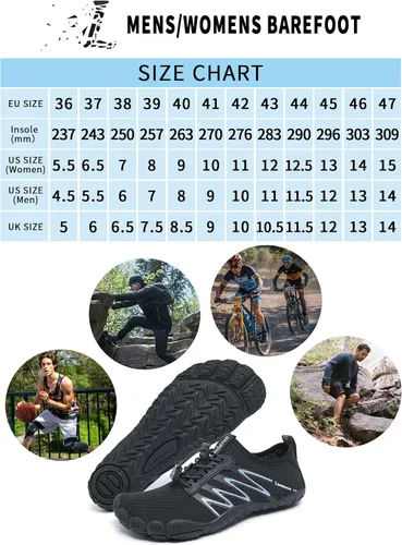 Vista 6 de Limberun Zapatos de agua para hombre y mujer, de secado rápido, para natación, ligeros, de punta ancha, para la playa, la piscina, para deportes al
