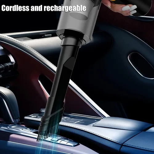 Vista 2 de TOPINCN Aspiradora portátil para automóvil, inalámbrica de mano, succión de 12000 Pa, doble uso en seco y húmedo, recargable por USB, material ABS