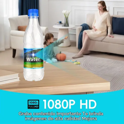 Vista 2 de Botella de cámara oculta - Mini cámara - Cámara inalámbrica para niñera - Full HD - Seguridad interior del hogar - Sin WiFi