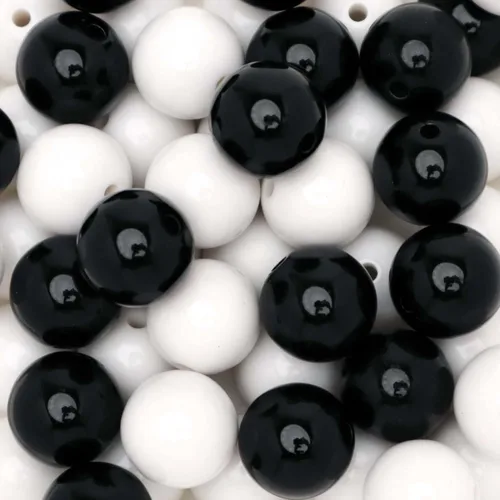 Vista 43 de 400 cuentas redondas de plástico acrílico para manualidades, cuentas acrílicas de 0.394 pulgadas con agujero de 0.069 pulgadas, surtido americano
