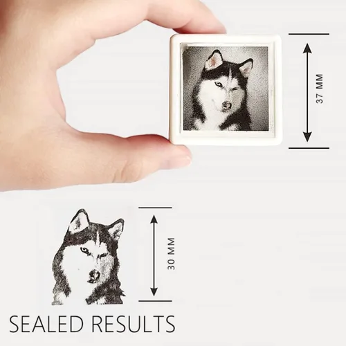 Vista 6 de Sello personalizado para retrato de mascota, sello de cara de mascota personalizado, sello de tinta personalizado, Ta personalizado, sello