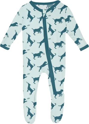 Vista 98 de KicKee Baby & Toddler - Pijama de viscosa ultrasuave de bambú con patas abatibles y puños