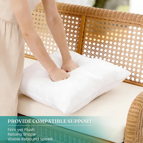 Vista 4 de Oubonun - Juego de 2 almohadas lumbares impermeables para exteriores, 12 x Almohada para exteriores con capa de TPU resistente al agua, cojín