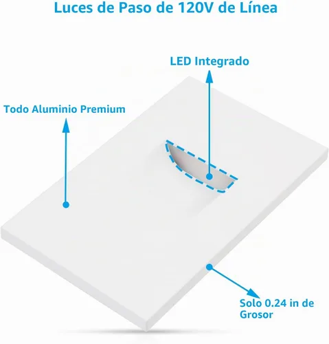 Vista 8 de LEONLITE Paquete de 6 luces LED 5CCT de 120 V, verticales, color blanco