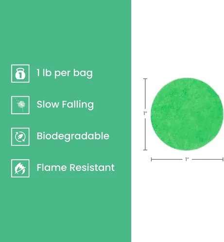 Vista 3 de Ultimate Confetti, Círculos de confeti biodegradables azul bebé, resistentes al fuego y caída lenta, confeti de papel de seda redondo para uso