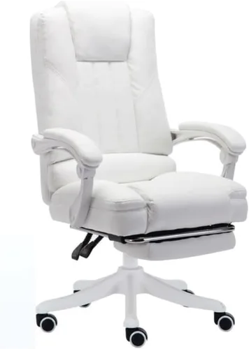 Vista 10 de White Modern High Back Executive Office Chair Ergonomic Swivel Desk Chair Comfortable Computer Gaming Chair for Study Room Live Streaming Beige