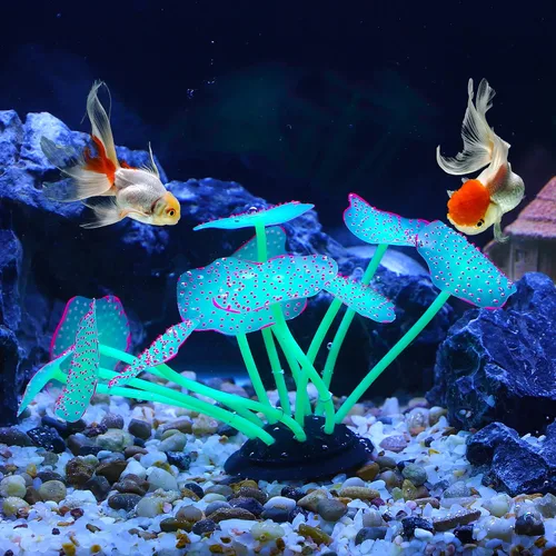 Vista 2 de VOCOSTE Coral de hongo de acuario de silicona suave, verde