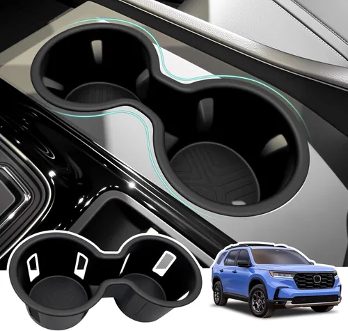 Vista 16 de Organizador de portavasos compatible con accesorios Chevy Equinox 2018-2024, sin ruido, a prueba de agua y polvo, TPE inserto para consola