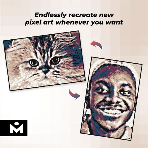 Vista 5 de Color M - Juego de construcción de mosaico fotográfico personalizado Kit de manualidades para creación de arte de pared de ladrillo a partir