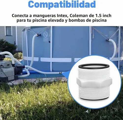 Vista 2 de Adaptador de manguera de piscina para Intex & Coleman, conector de junta de manguera dividida de piscina, bomba de natación de 1.5 pulgadas