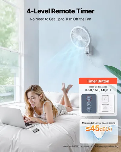 Vista 5 de VEVOR Ventilador de montaje en pared de 8.5 pulgadas, ventilador colgante