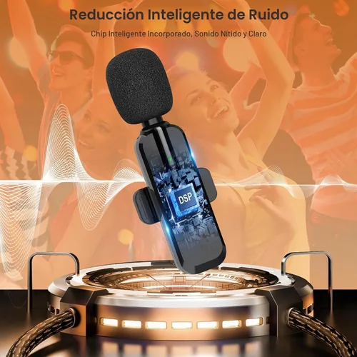 Vista 7 de MAYBESTA Micrófono Lavalier inalámbrico para iPhone, iPad, Android, micrófono de teléfono con solapa Bluetooth para grabación de video, mini
