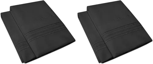 Vista 7 de 1500 Supreme Collection - Juego de 4 fundas de almohada para cama, bordadas de lujo, suaves y resistentes a las arrugas, transpirables, fundas