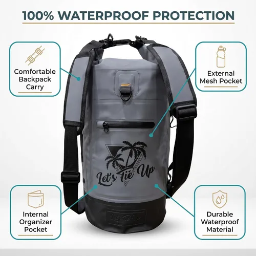 Vista 3 de Let's Tie Up Bolsas secas impermeables para navegación y exteriores Bolsa seca enrollable definitiva: estilo, funcionalidad y protección 100%