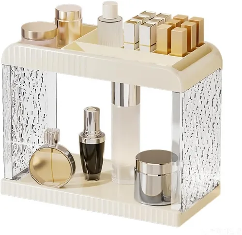 Vista 10 de FFK Organizador de Encimera de Baño, Organizador de Encimera de Baño de 2 Niveles, Estante de Especias de Cocina Organizador de Cosméticos, Estante