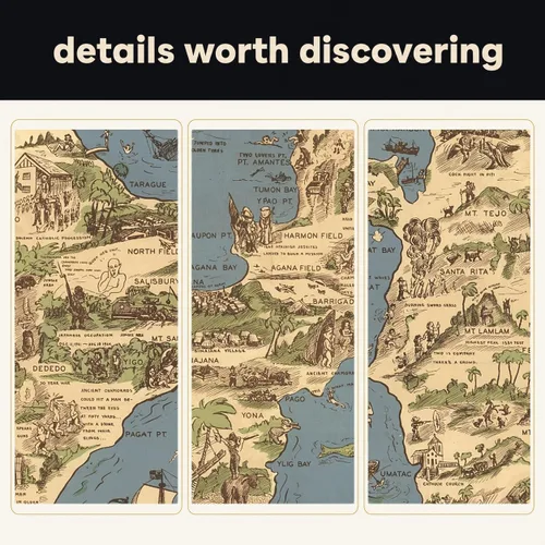 Vista 4 de Rompecabezas de 1000 piezas Mapa histórico de la isla histórica de Guam - 1958 Guam Puzzle para adultos