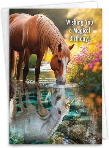 Vista 14 de NobleWorks - 1 divertida tarjeta de cumpleaños de animales con sobre - Bonita tarjeta para cumpleaños - Aquí está mirando el zoológico C6639FBDG-US