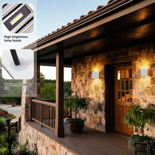 Vista 3 de Kawell Aplique de pared LED moderno de 12 W, ángulo de haz ajustable, impermeable, IP65, luz de pared de aluminio para interiores y exteriores