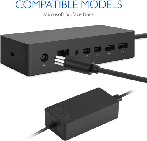 Vista 7 de Cargador de muelle de superficie, adaptador de CA de 15 V, 6 A, 90 W, cargador de batería para Microsoft Docking Station Surface Pro 4 Surface Book