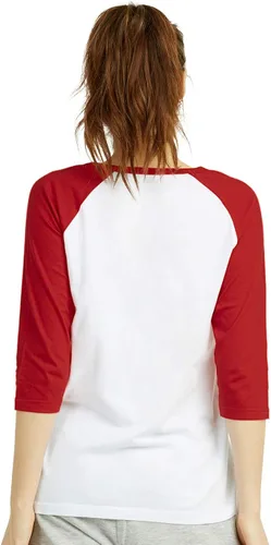 Vista 4 de Cottonbell Camiseta de manga corta de béisbol para mujer